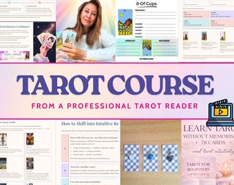 Intuitive Tarot For Beginners Course - Video & PDF Tutorials | Tarot journal Bonus! |