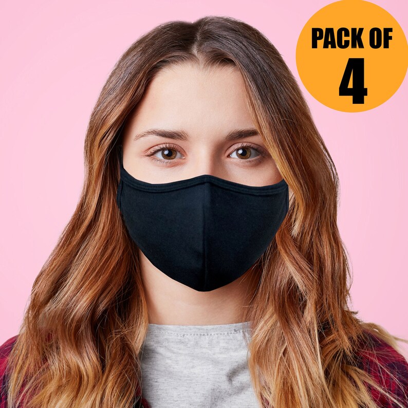 Premium Comfortable Face Mask Reusable pack of 4 Adult Etsy