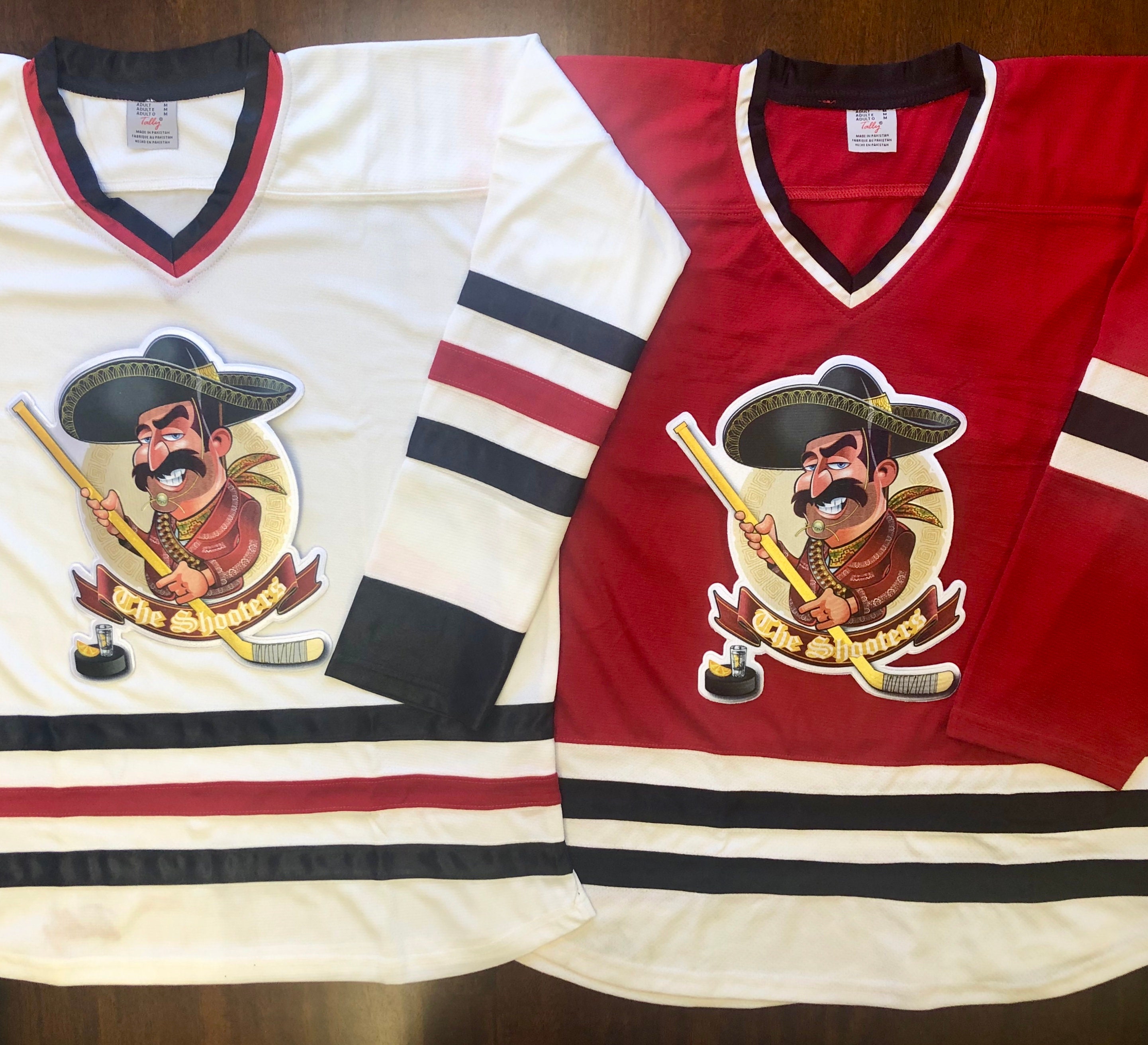 Hockey Jerseys With the Shooters Embroidered Twill Crest We 