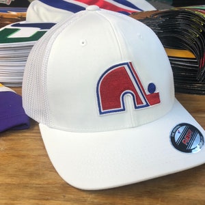 White FlexFit Hat with a Nordiques Embroidered Twill Crest
