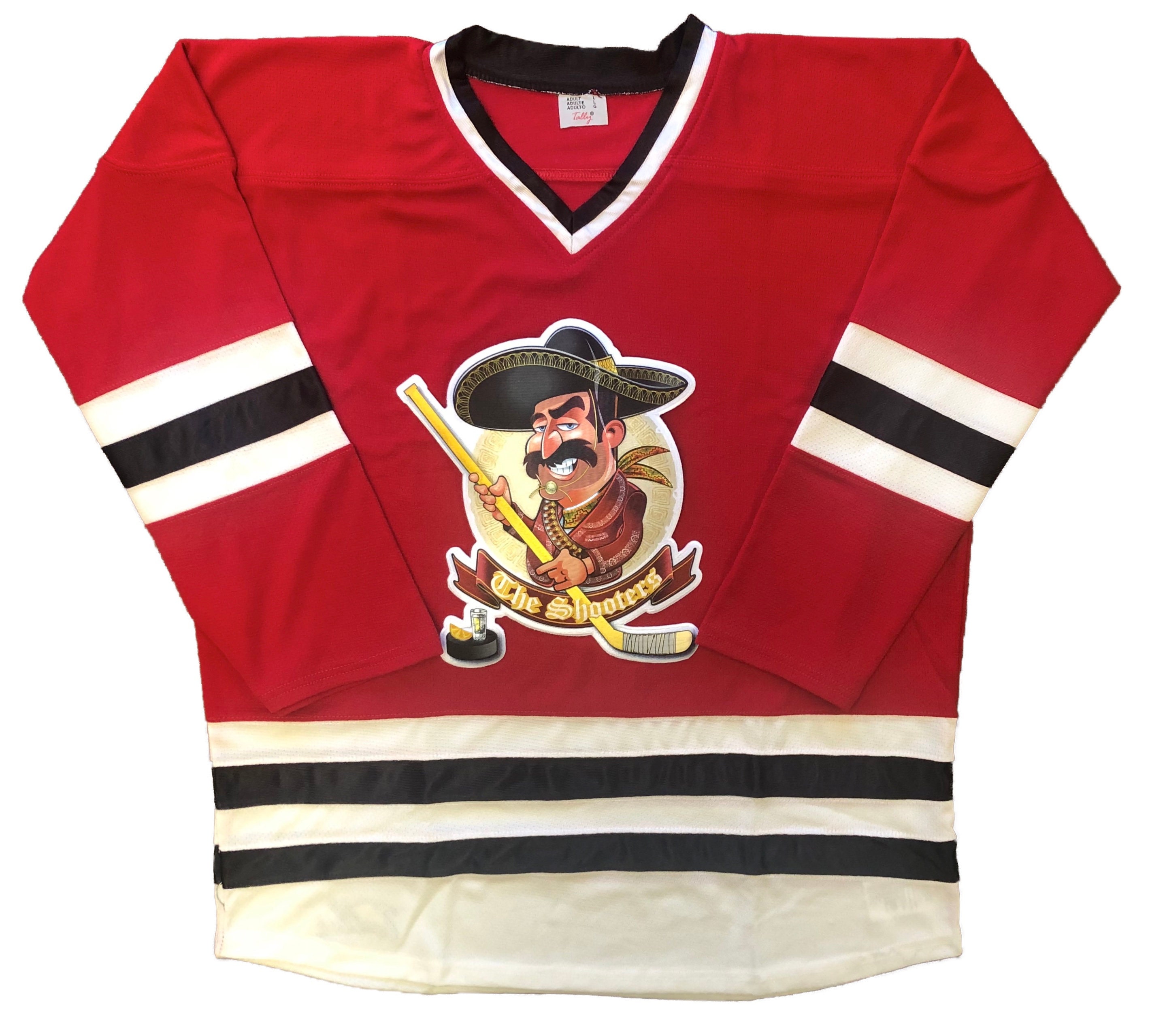 Hockey Jerseys With the Shooters Embroidered Twill Crest We 