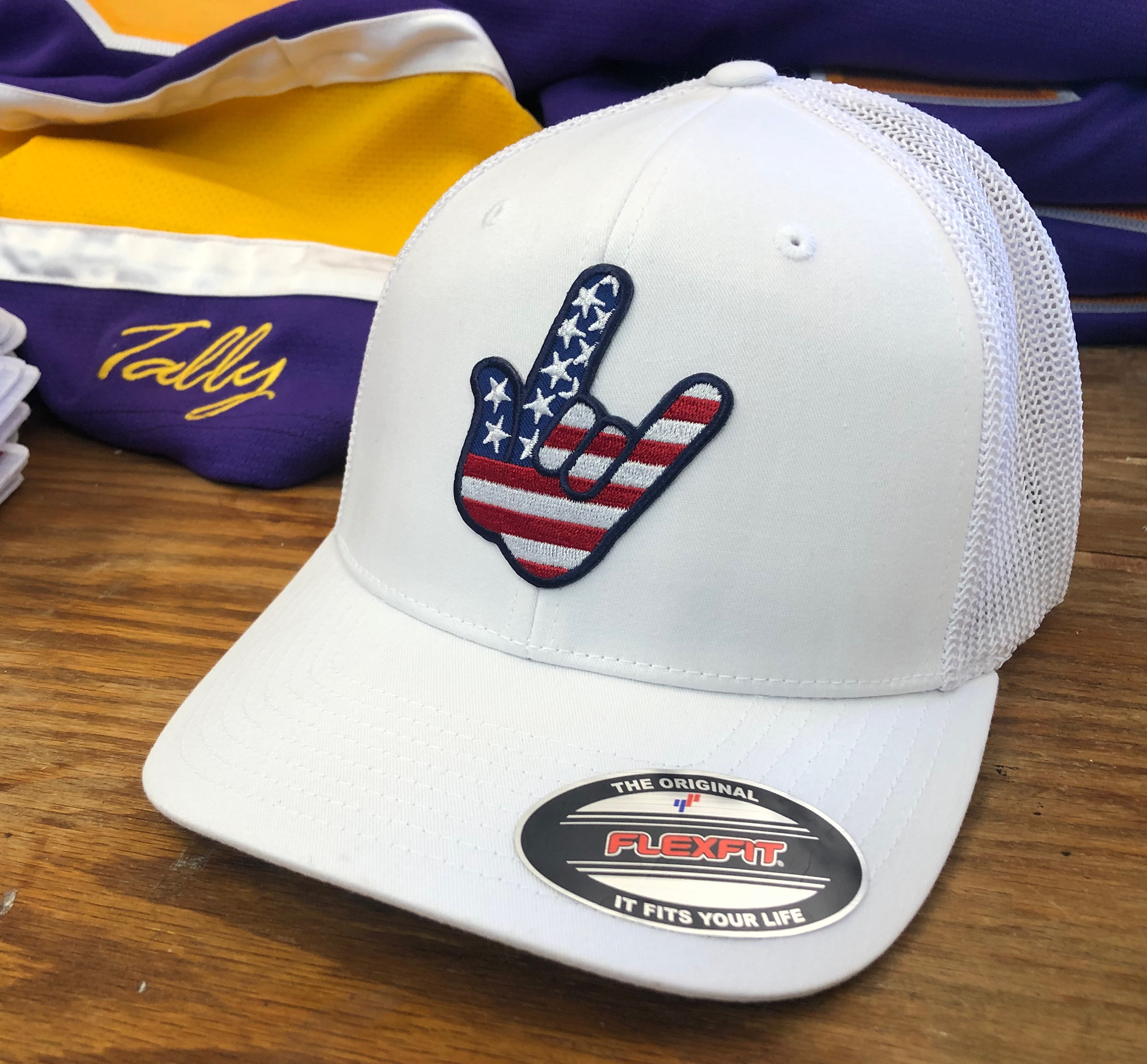 White Flexfit Hat With a Rock-on Embroidered Twill Crest - Etsy