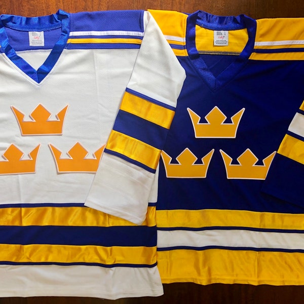 Team Sweden Hockey Jerseys - We Customize with Player Name and Number