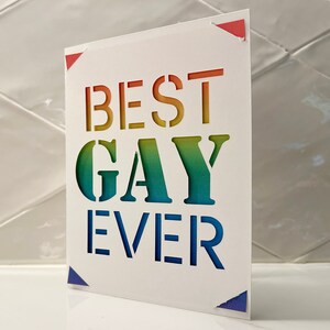 Best Gay Ever Card met afdrukbare regenboog invoegen / cricut of cricut joy invoegen kaart SVG PNG clipart