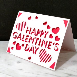 "Valentinstag Karte geschnitten Datei - ""Happy Galentine's Day / cricut oder cricut Freude Einlegekarte einfache Ecke SVG PNG Clipart."