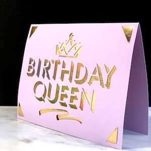 Birthday Queen / Birthday Card Cut File / cricut o cricut joy insert card easy corner card SVG PNG clipart