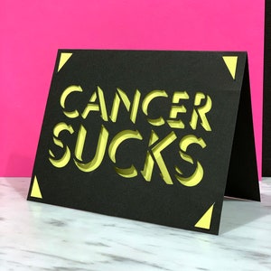 Cancer Sucks Card Cut File para cricut o cricut joy insertar tarjeta tarjeta de esquina fácil SVG PNG clipart