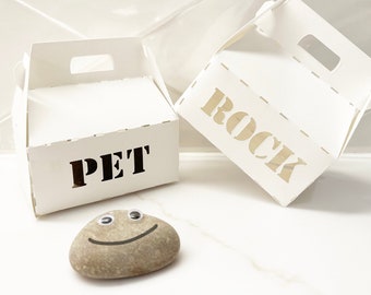 Pet Rock Carrier Box SVG – 3D Gift Box for Cricut & Silhouette | DIY Party Favor, Valentine’s Day Craft
