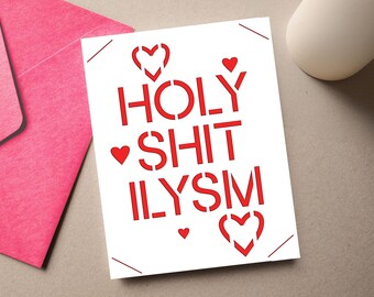 Holy Sh*t ILYSM" Cutout Card – Fun & Bold Way to Say I Love You