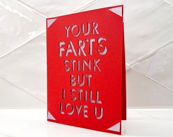 Funny Anniversary Card - Your Farts Stink, Love Card SVG PNG (Digital Download)