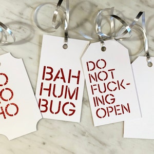 Holiday Gift Tag Cut File SVG PNG download / Adult Humor & Profanity