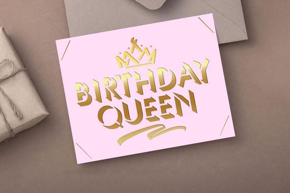 Birthday Queen Card SVG, Cricut Joy Insert Card (Digital Download)