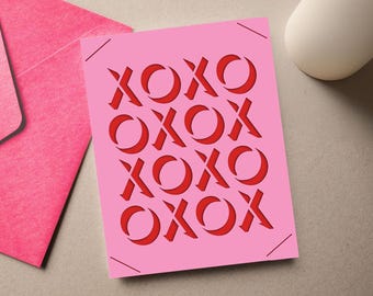 Valentine Cutout Cards- XOXO SVG cut file bundle- 2 different designs