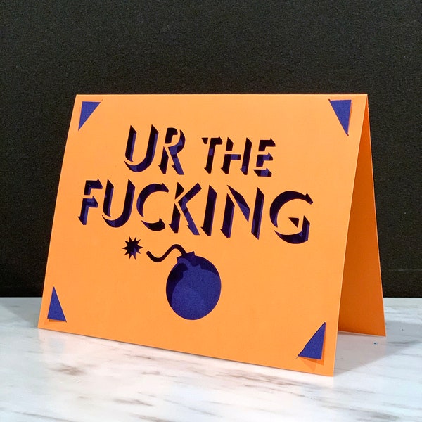 You're the Fucking Bomb Card Cut File/ cricut or cricut joy insert card easy corner card SVG PNG clipart