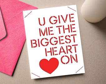 You Give Me the Biggest Heart On ... Naughty Valentine Card SVG cut file bundle