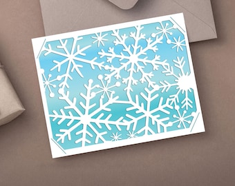 Beautiful and Delicate Snowflake Card Cut File/ cricut or cricut joy insert card easy corner card SVG PNG clipart