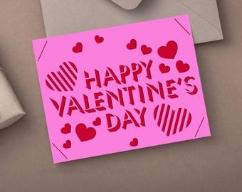 Valentine's Day Card SVG - Cricut Joy Insert, Easy Corner Card (Digital Download)