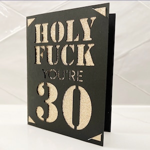 Puta merda, você tem 30 anos Pacote de cartão de aniversário / cartão de inserção de alegria cricut ou cricut cartão de canto fácil SVG png clipart