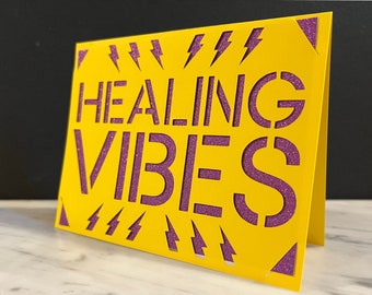 Get Well Card Cut File "Healing Vibes"/ cricut or cricut joy insert card easy corner card SVG PNG clipart