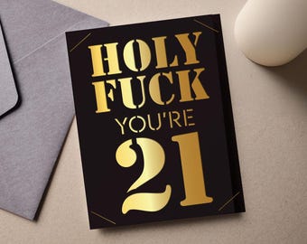 Funny 21st Birthday Card SVG Bundle, Cricut Joy Insert (Digital Download)