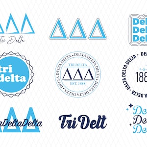 Delta Delta Delta - 9 Digital Designs SVG PNG bundle for cricut silhouette or sublimation/ Original Art by me