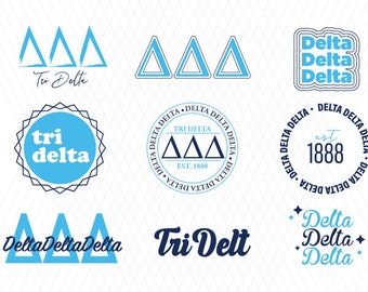 Paquete de archivos SVG y PNG de Delta Delta Delta – Diseños para hermandades (Descarga digital)