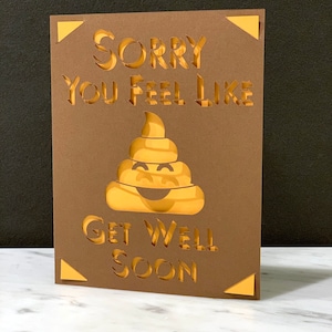 Arquivo de corte de cartão de melhoras em breve - "Desculpe, você está com vontade de cocô" / cricut ou cricut joy insert card easy corner card SVG png clipart