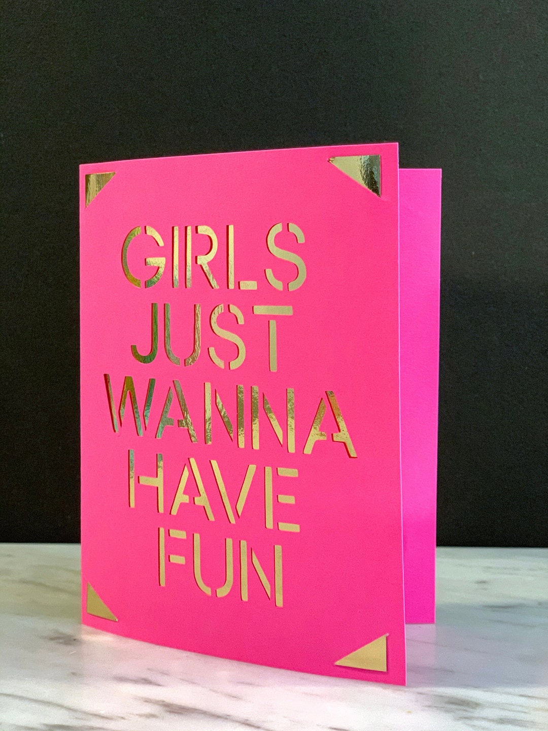 Girls Just Wanna Have Fun Card Cut File, Cricut SVG PNG (digital ...