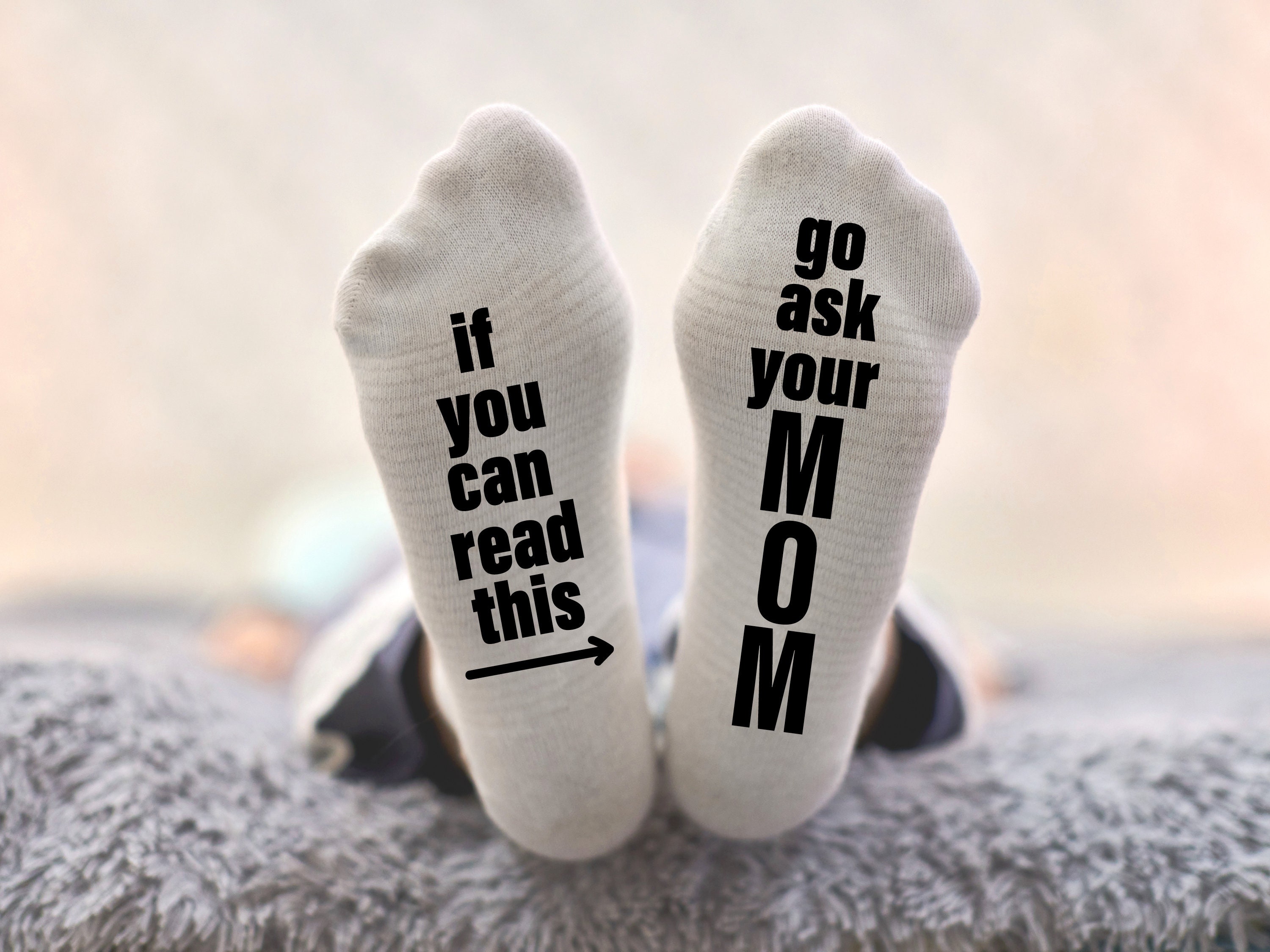 If You Can Read This - Go Ask Your Mom/ Go Ask Your Dad Bundle SVG PNG clipart / Sock Art
