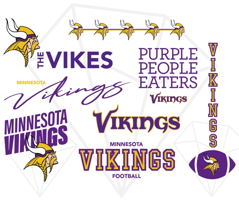 Minnesota Vikings SVG PNG bundle/ Repeat pattern cricut | Etsy