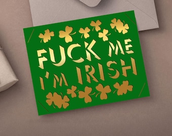 Naughty St. Patrick's Day Card SVG Cut File for Cricut (Digital Download)