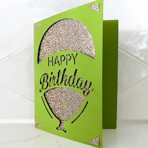 Tarjeta de globo de cumpleaños Archivo de corte / cricut o cricut joy insertar tarjeta tarjeta de esquina fácil SVG PNG clipart