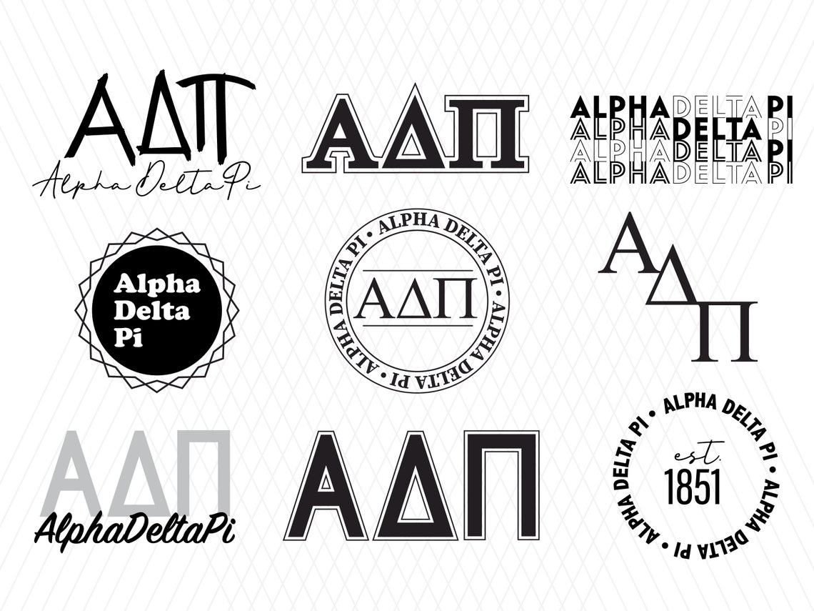 Alpha Delta Pi Designs SVG PNG 9 Design Bundle for Cricut Etsy