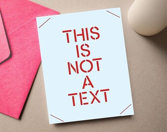 Cricut Joy Insert Card SVG PNG - This is Not a Text (Digital Download)