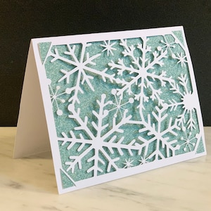 Belle et délicate Snowflake Card Cut File / cricut ou cricut joy insert card easy corner card SVG PNG clipart