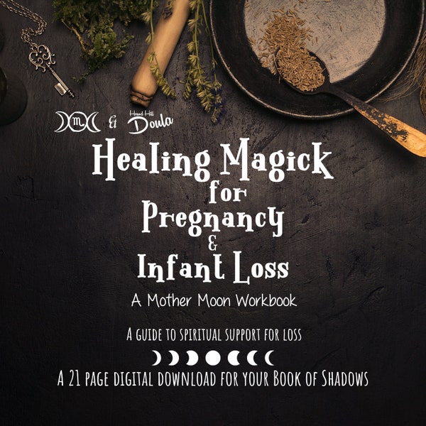 Pregnancy and Infant Loss Grief Journal • Book of Shadows • Healing Magick Tarot and Shadow Work • PDF Digital Download Printable
