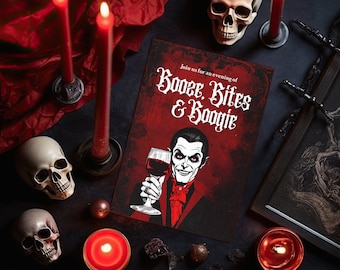 Vampire party invitation, Costume party, Halloween party invitation, Halloween Digital Invite, Instant Download, Canva Template