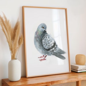 Taube Aquarell Wand Kunst Vogel Druck Wand Dekor Taube Liebhaber Home Office Studio Dekor