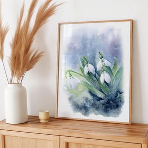Pinturas de acuarela sueltas con flores de campanilla blanca, impresiones artísticas para pared, decoración floral para dormitorio, regalos personalizados hechos a mano de Robine Art Shop