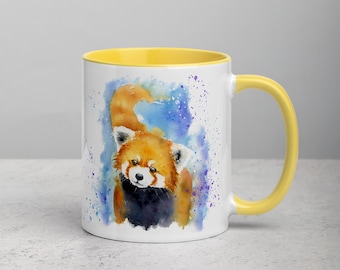 Red Panda Ceramic Mug Original Red Panda Custom Mug Coffee Mug Art Gift Idea Red Panda Lovers Personalized Gifts