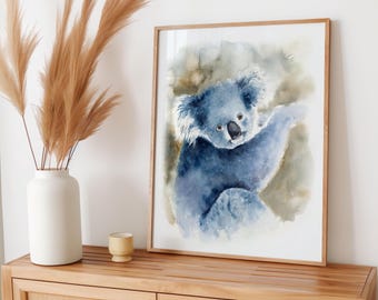 Koala Bear Watercolor Wall Art Painting