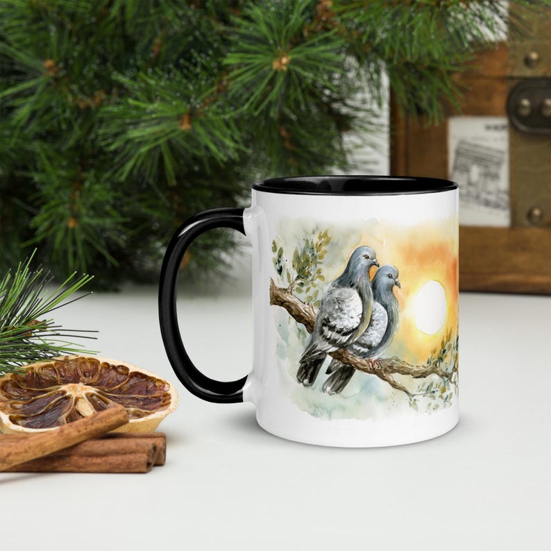 RobineArtShop Pigeon Sunset Mug - Thumbnail 3