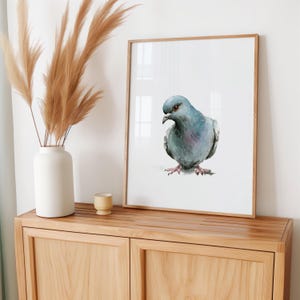 Aquarell Taube Kunstdruck – Vogel Wanddekoration für Haus, Büro & Studio – Perfektes Geschenk für Vogelliebhaber