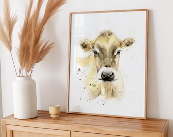 Cow Watercolor Print of my Painting