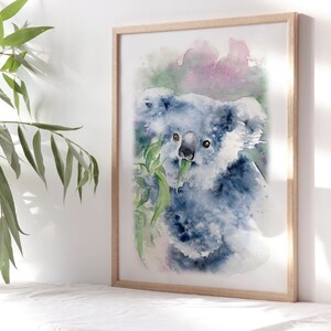 Nursery Decor Koala Wall Art Watercolor Koala Painting Nursery Room Decoration Koala Bear Art Personalized Gifts