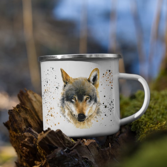 Way to the Wolf Enamel Camping Mug