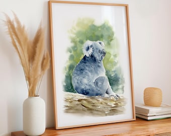 Koala Bear Watercolor Wall Art Painting