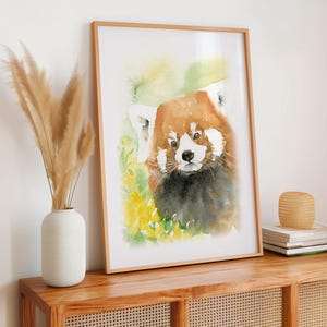 Cute Red Panda Nursery Wall Art Print by Robine Art Shop