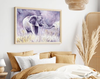 Elephant Watercolor Print of my Watercolor Painting
