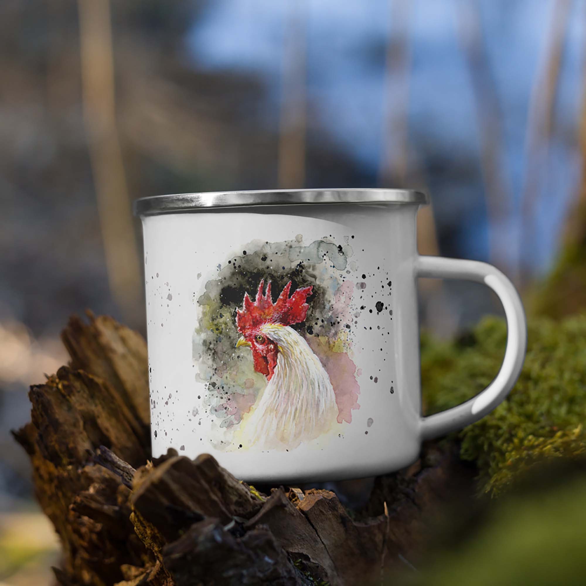 Coq Vintage Enamel Mug Coq Café Tasse à Personnalisé Vintage Cadeaux Pour Femmes Hommes